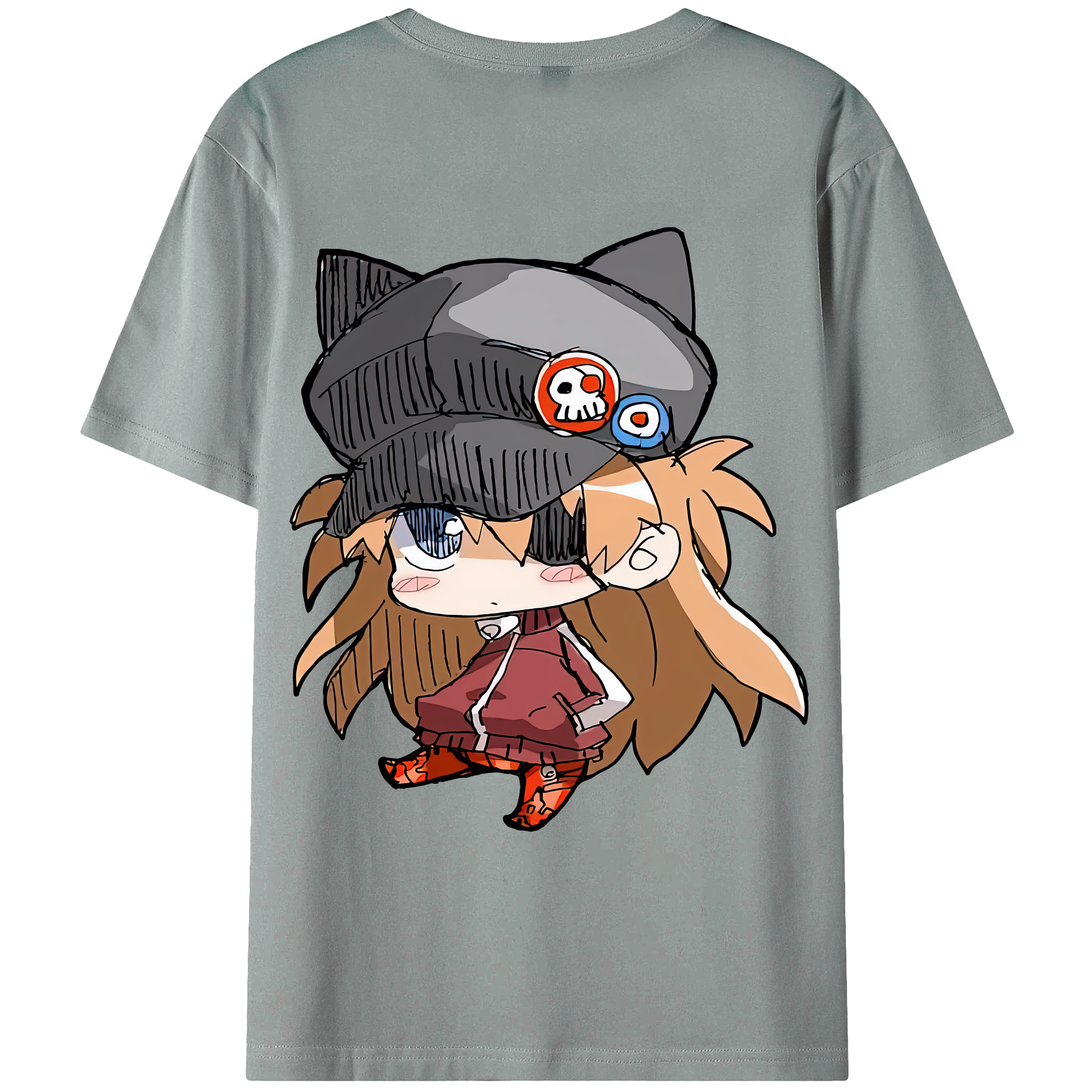 （画像用） EVA 新世紀エヴァンゲリオン 綿100％ メンズ半袖Tシャツ（バックプリント） 通気性